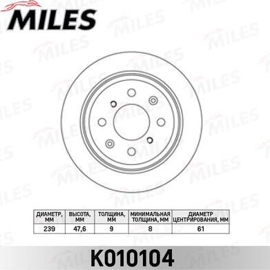 Miles K010104 - Disque de frein cwaw.fr