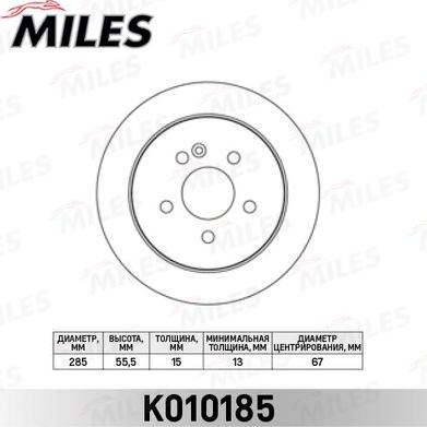 Miles K010185 - Disque de frein cwaw.fr