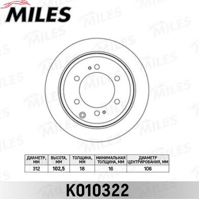 Miles K010322 - Disque de frein cwaw.fr