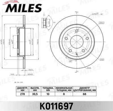 Miles K011697 - Disque de frein cwaw.fr