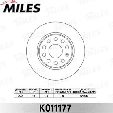 Miles K011177 - Disque de frein cwaw.fr