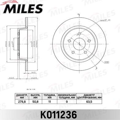 Miles K011236 - Disque de frein cwaw.fr