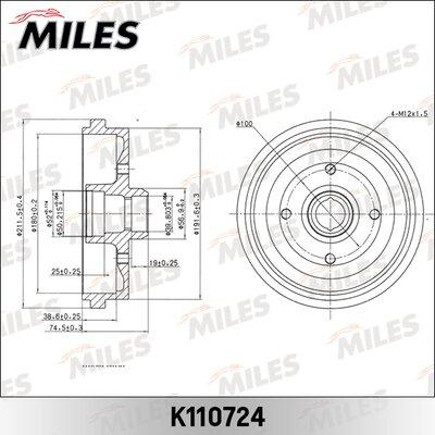 Miles K110724 - Tambour de frein cwaw.fr