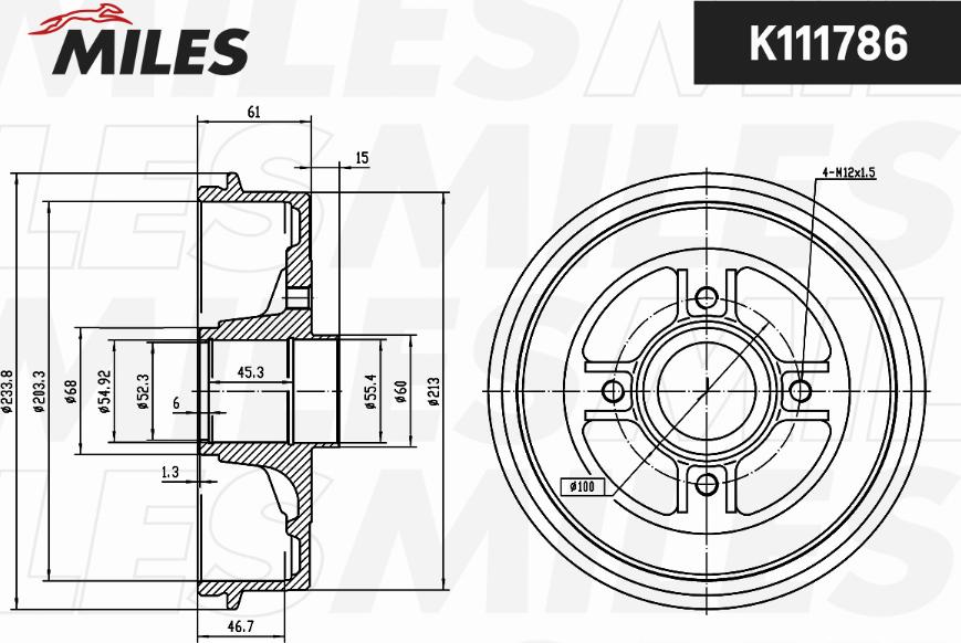 Miles K111786 - Tambour de frein cwaw.fr