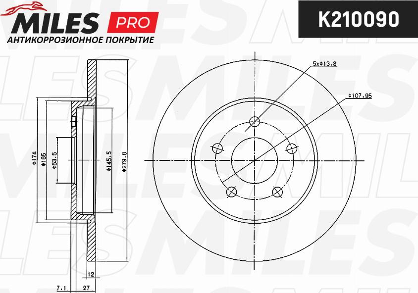 Miles K210090 - Disque de frein cwaw.fr