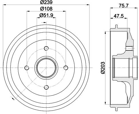 Mintex MBD444 - Tambour de frein cwaw.fr