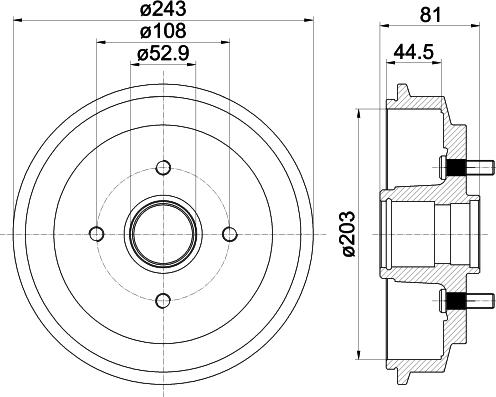 Mintex MBD305 - Tambour de frein cwaw.fr