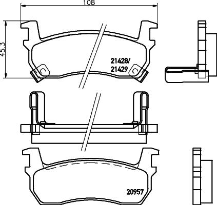 Mintex MDB1475 - Kit de plaquettes de frein, frein à disque cwaw.fr