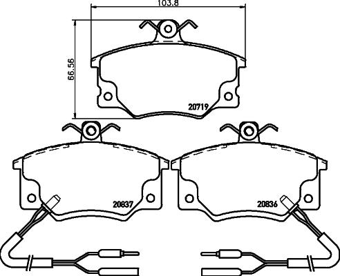 Mintex MDB1278 - Kit de plaquettes de frein, frein à disque cwaw.fr