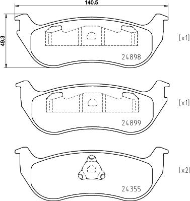 Mintex MDB2537 - Kit de plaquettes de frein, frein à disque cwaw.fr