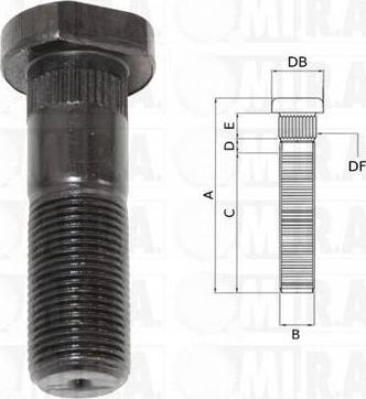 MI.R.A. 29/1749 - Boulon de roue cwaw.fr