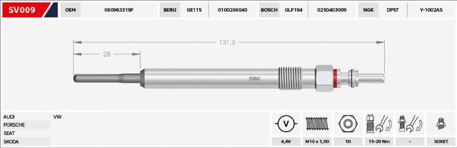 MOBILVERDE 50607188 - Bougie de préchauffage cwaw.fr