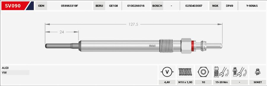 MOBILVERDE 50607269 - Bougie de préchauffage cwaw.fr