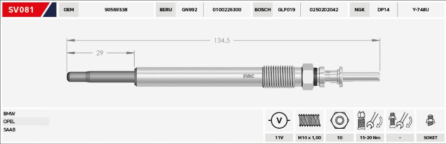 MOBILVERDE 50607260 - Bougie de préchauffage cwaw.fr