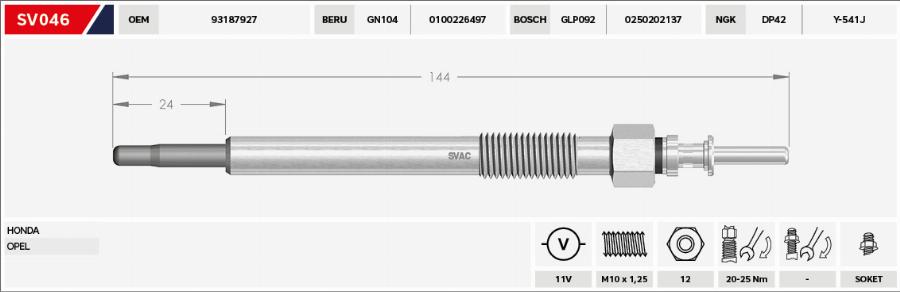 MOBILVERDE 50607225 - Bougie de préchauffage cwaw.fr