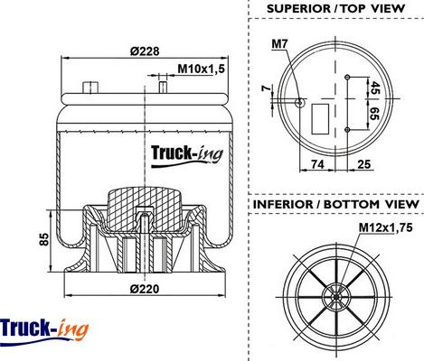 Montcada 0293592 - Ressort pneumatique, suspension pneumatique cwaw.fr