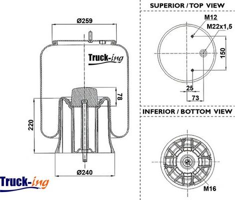 Montcada 0293665 - Ressort pneumatique, suspension pneumatique cwaw.fr