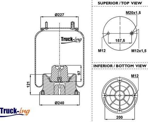 Montcada 0293025 - Ressort pneumatique, suspension pneumatique cwaw.fr