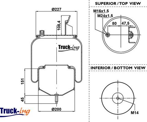 Montcada 0293830 - Ressort pneumatique, suspension pneumatique cwaw.fr