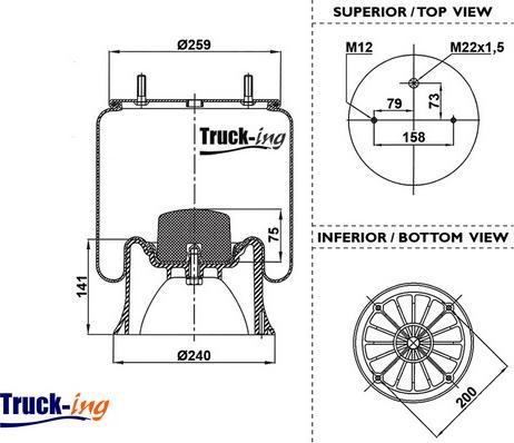 Montcada 0293320 - Ressort pneumatique, suspension pneumatique cwaw.fr