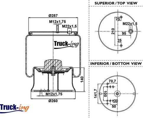 Montcada 0293245 - Ressort pneumatique, suspension pneumatique cwaw.fr