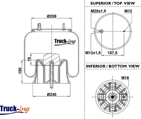 Montcada 0293235 - Ressort pneumatique, suspension pneumatique cwaw.fr