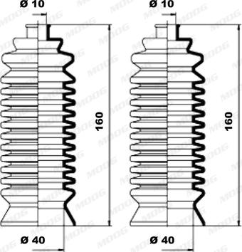 Moog K150073 - Jeu de joints-soufflets, direction cwaw.fr