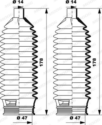 Moog K150262 - Jeu de joints-soufflets, direction cwaw.fr