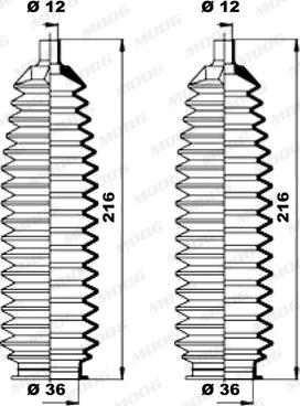 Moog K150203 - Jeu de joints-soufflets, direction cwaw.fr