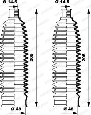 Moog K150235 - Jeu de joints-soufflets, direction cwaw.fr