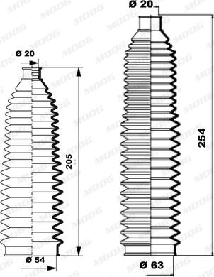 Moog K150232 - Jeu de joints-soufflets, direction cwaw.fr