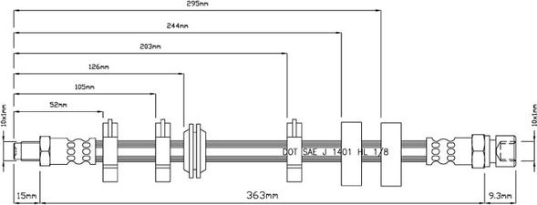 Motaquip VBH681 - Flexible de frein cwaw.fr