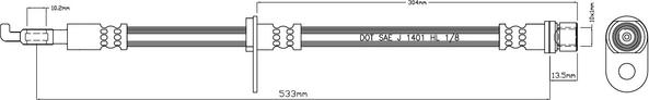 Motaquip VBH1037 - Flexible de frein cwaw.fr