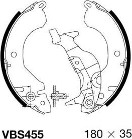 Motaquip VBS455 - Jeu de mâchoires de frein cwaw.fr