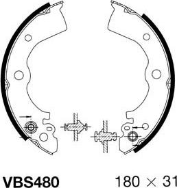 Motaquip VBS480 - Jeu de mâchoires de frein cwaw.fr