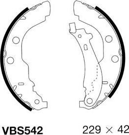 Motaquip VBS542 - Jeu de mâchoires de frein cwaw.fr