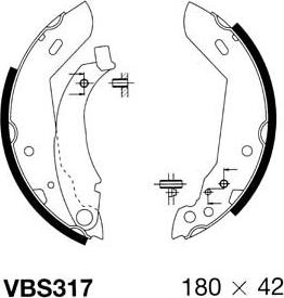 Motaquip VBS317 - Jeu de mâchoires de frein cwaw.fr