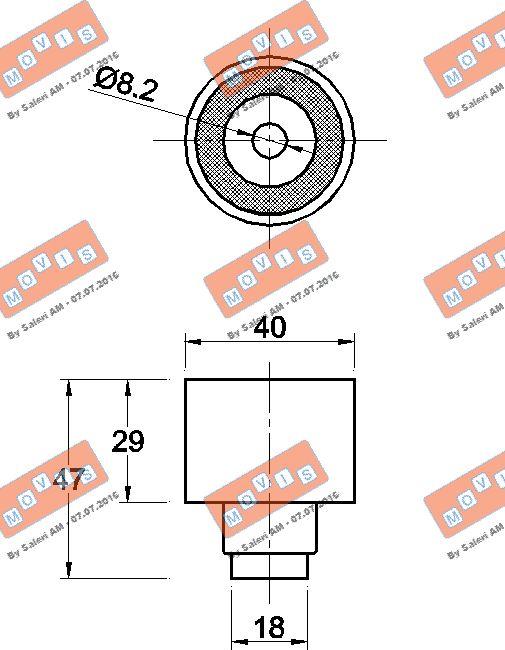 MOVIS AST3430 - Poulie renvoi / transmission, courroie de distribution cwaw.fr