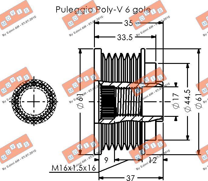 MOVIS AST3569 - Poulie, alternateur cwaw.fr