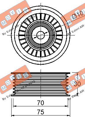 MOVIS AST3231 - Poulie renvoi / transmission, courroie trapézoïdale à nervures cwaw.fr