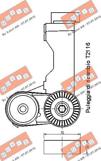 MOVIS AST2187 - Tendeur de courroie, courroie trapézoïdale à nervures cwaw.fr