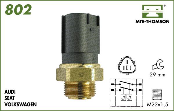 MTE-Thomson 802.95/102 - Interrupteur de température, ventilateur de radiateur cwaw.fr