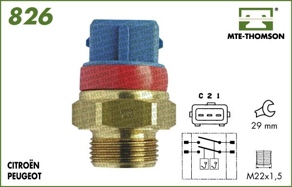 MTE-Thomson 826.97/100 - Interrupteur de température, ventilateur de radiateur cwaw.fr