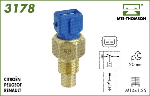 MTE-Thomson 3178.122 - Sonde de température, liquide de refroidissement cwaw.fr