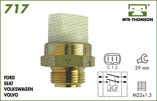 MTE-Thomson 717.75/82 - Interrupteur de température, ventilateur de radiateur cwaw.fr