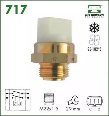 MTE-Thomson 717 - Interrupteur de température, ventilateur de radiateur cwaw.fr