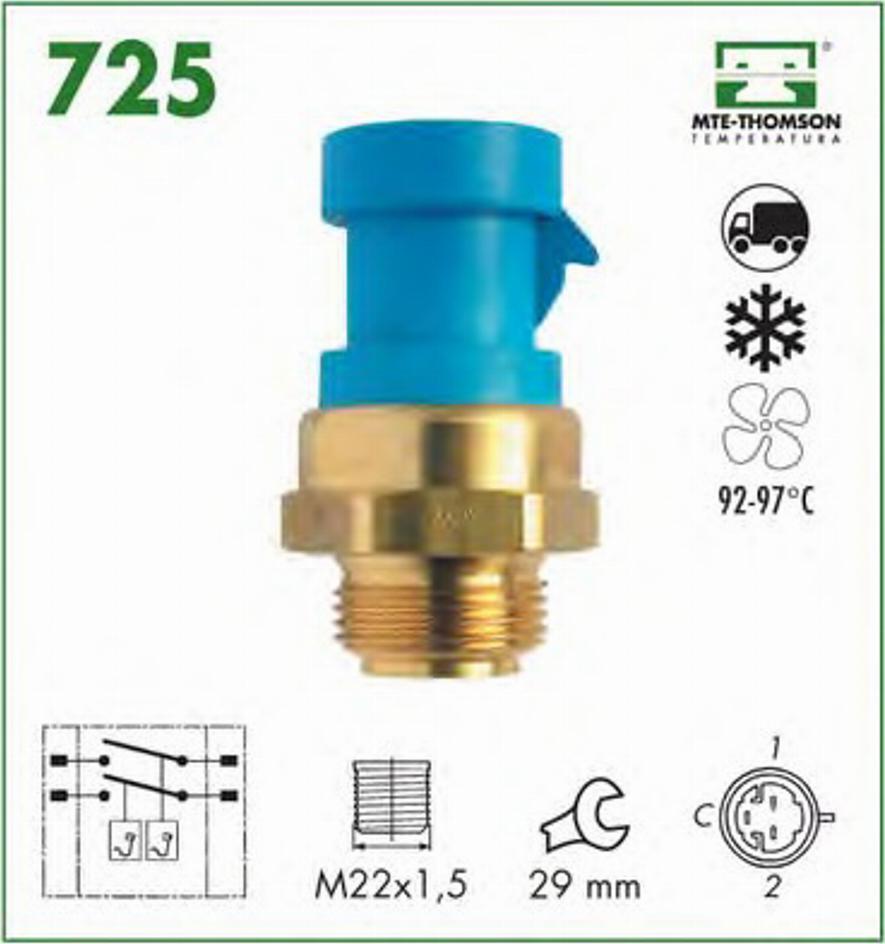 MTE-Thomson 725 - Interrupteur de température, ventilateur de radiateur cwaw.fr