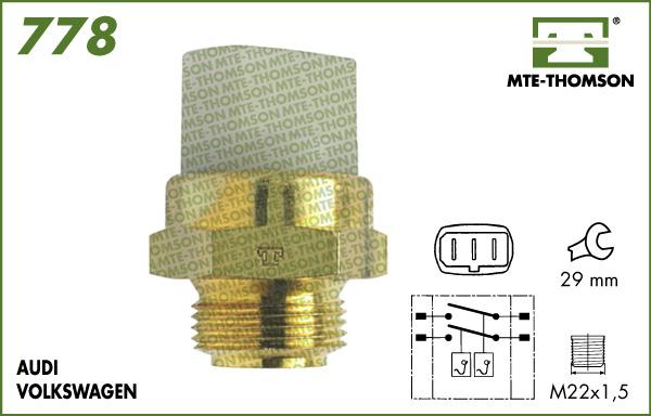 MTE-Thomson 778.85/95 - Interrupteur de température, ventilateur de radiateur cwaw.fr