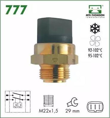 MTE-Thomson 777 - Interrupteur de température, ventilateur de radiateur cwaw.fr