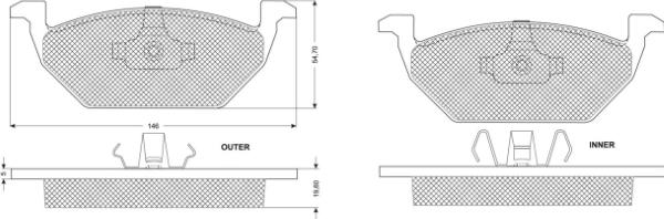 MTR MT455 - Kit de plaquettes de frein, frein à disque cwaw.fr